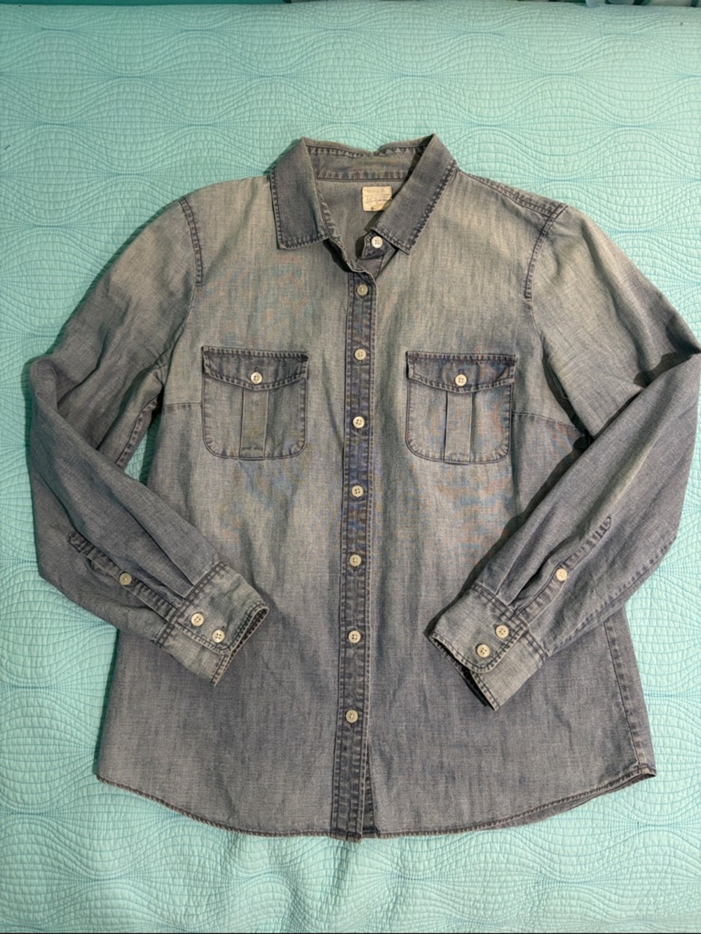 J Crew Vintage Denim Button-Up Shirt